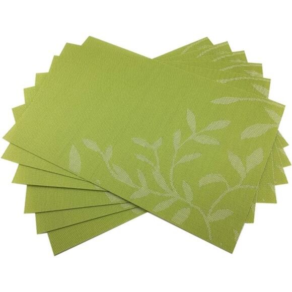 Place Mats PVC Set of 6, Table Placemats Set of 6 PVC Woven Vinyl Place Mats - Picture 1 of 8